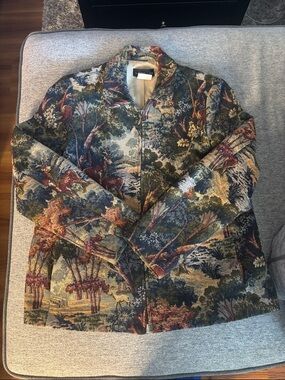 Vintage Tapestry Forest and Deer Scene Jacket
